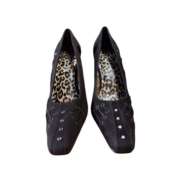 Moda Spana Fiona Brown Cheetah Print Kid Suede Pointed Toe Pumps Wmns Sz 10 NWB - Picture 3 of 12